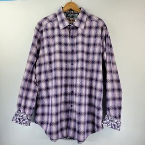 Robert Graham Mens Shirt Size XL Button Up Long Sleeve Flip Cuff